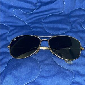 Ray-Ban Aviator Gold Frame Sunglasses with Black Lenses
